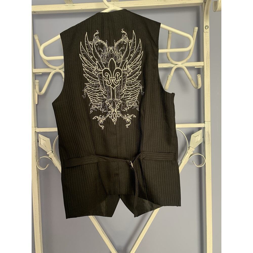 Mestizos Original Embroidered Black Vest Men’s Western Cowboy Gothic 12 Sm